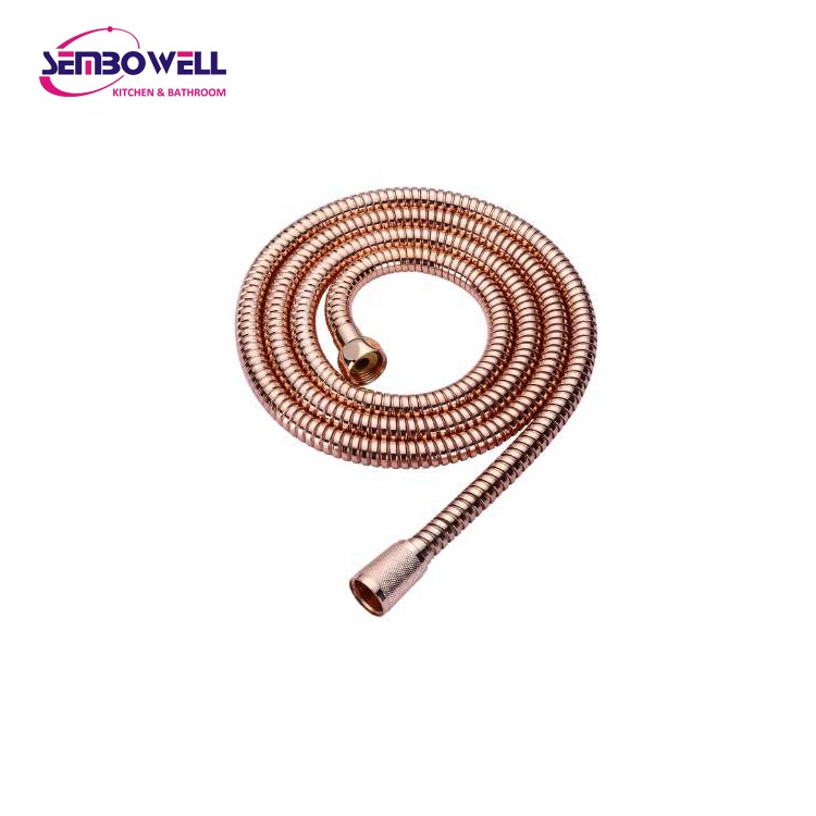 Gold Shower Hose Bathroom 1.5m Stainless Steel Double Hook Flexible Shower Hose