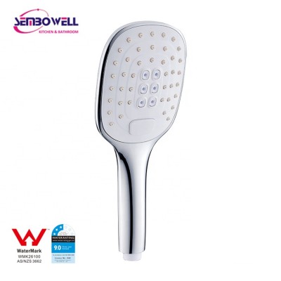 Sembowell Chrome Finish 3-Function ABS Plastic Hand Shower Head With Button