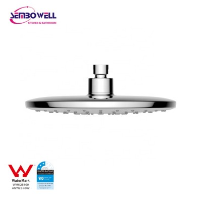 225mm Watermark WELS Bathroom ABS Plastic Round Rainfall Shower Head